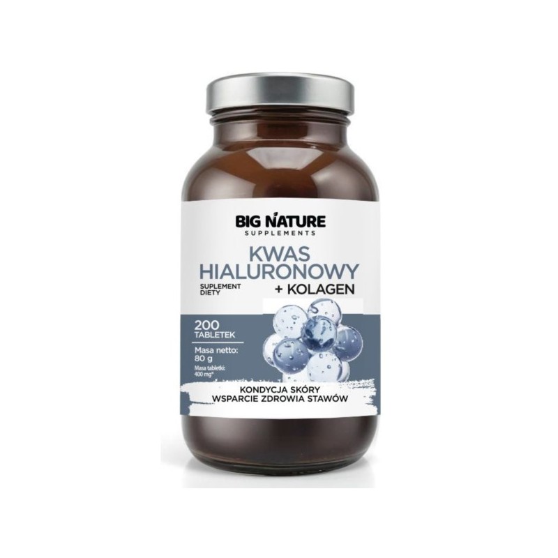 Big Nature Kwas Hialuronowy + Kolagen 200 t.