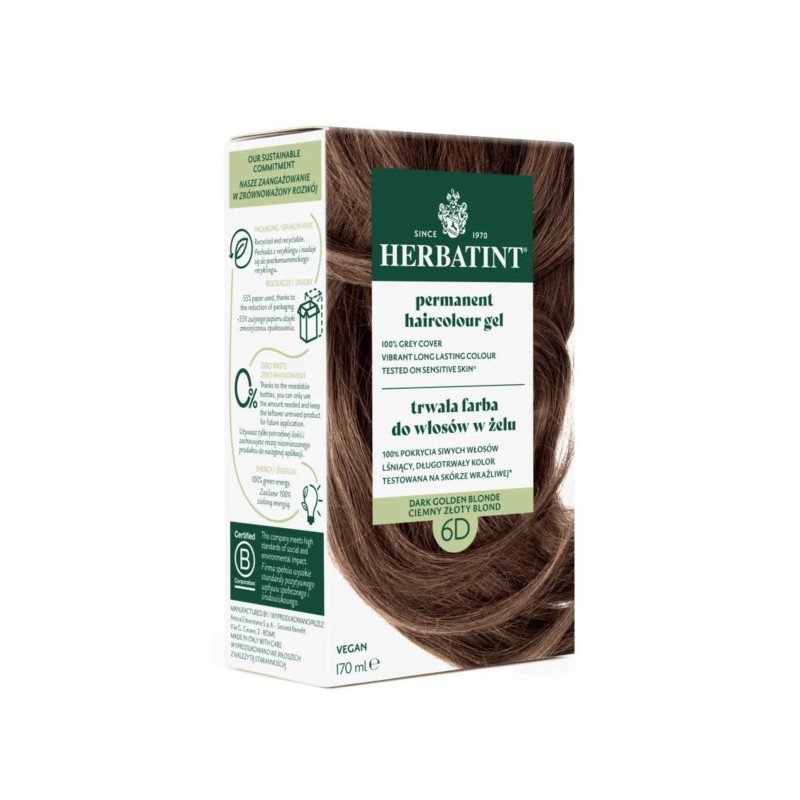 Herbatint Farba w żelu 6D Ciemny Złoty Blond 150
