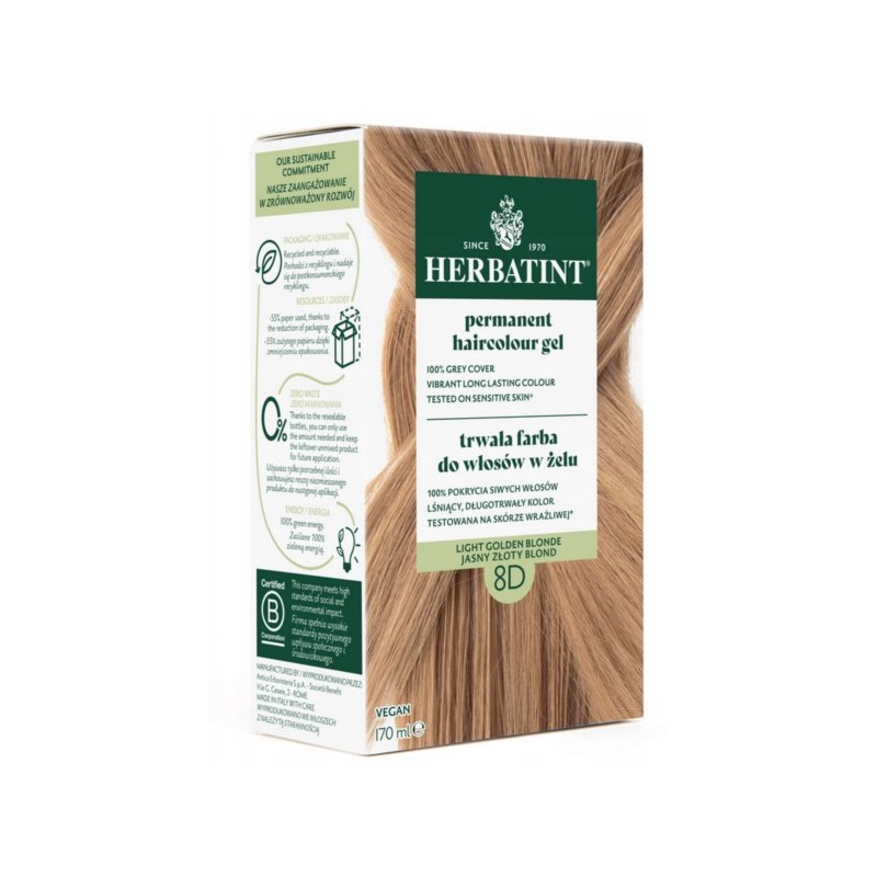 Herbatint Farba w żelu 8D Jasny Złoty Blond 150