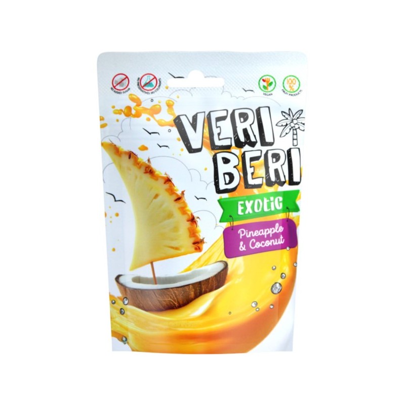 Veri Beri Bezglutenowe żelki ananas z kokosem 50 g