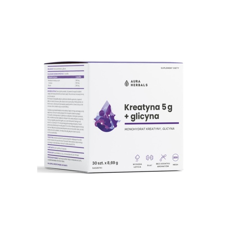 Aura Herbals Kreatyna monohydrat 5 g + glicyna 30s