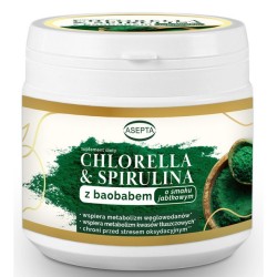 Asepta Chlorella & Spirulina z baobabem 150 g