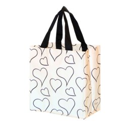 Torba Z Pp Mini serduszka biało czarna 10 L